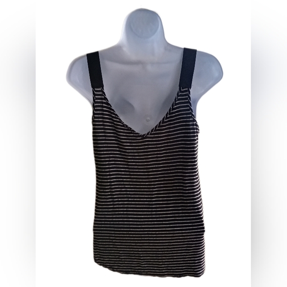 Striped Black and White Women's Top - Picture 2 of 5